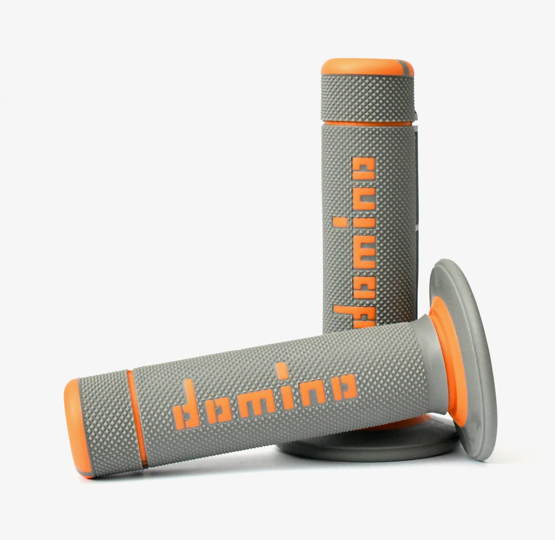 Buy grey-orange Domino A020 Off-Road Diamond Waffle Grips - Choice of Colour