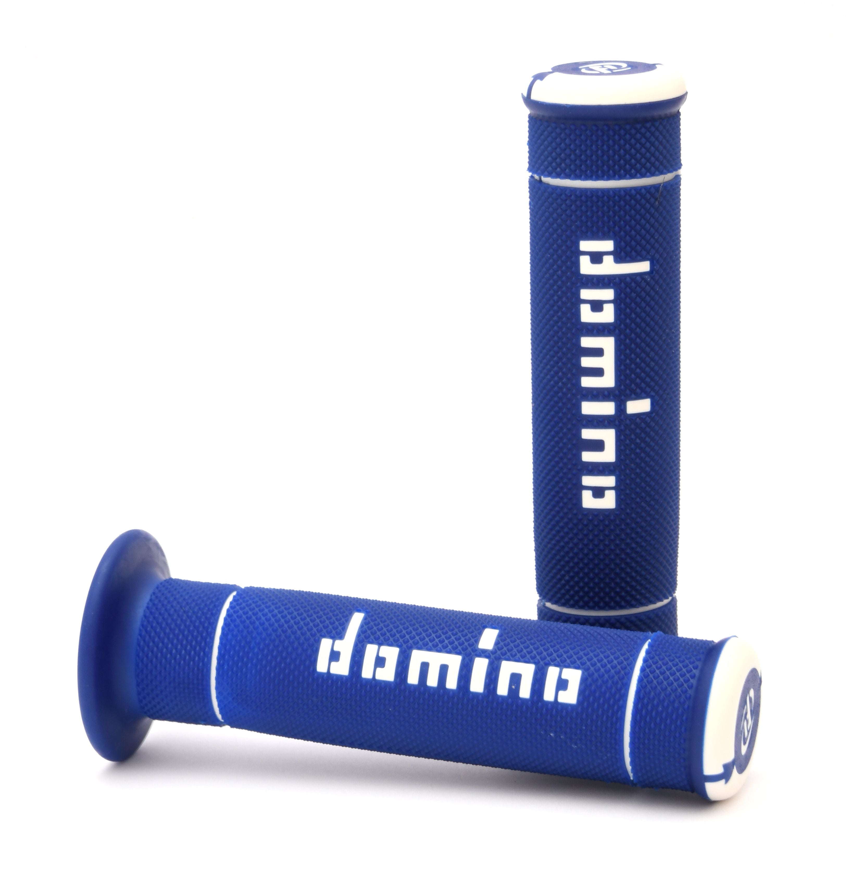 Buy blue-white Domino A240 Dual Compound full Diamond Trials Grips - Choice of Colour