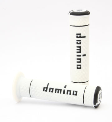 Buy white-black Domino A240 Dual Compound full Diamond Trials Grips - Choice of Colour