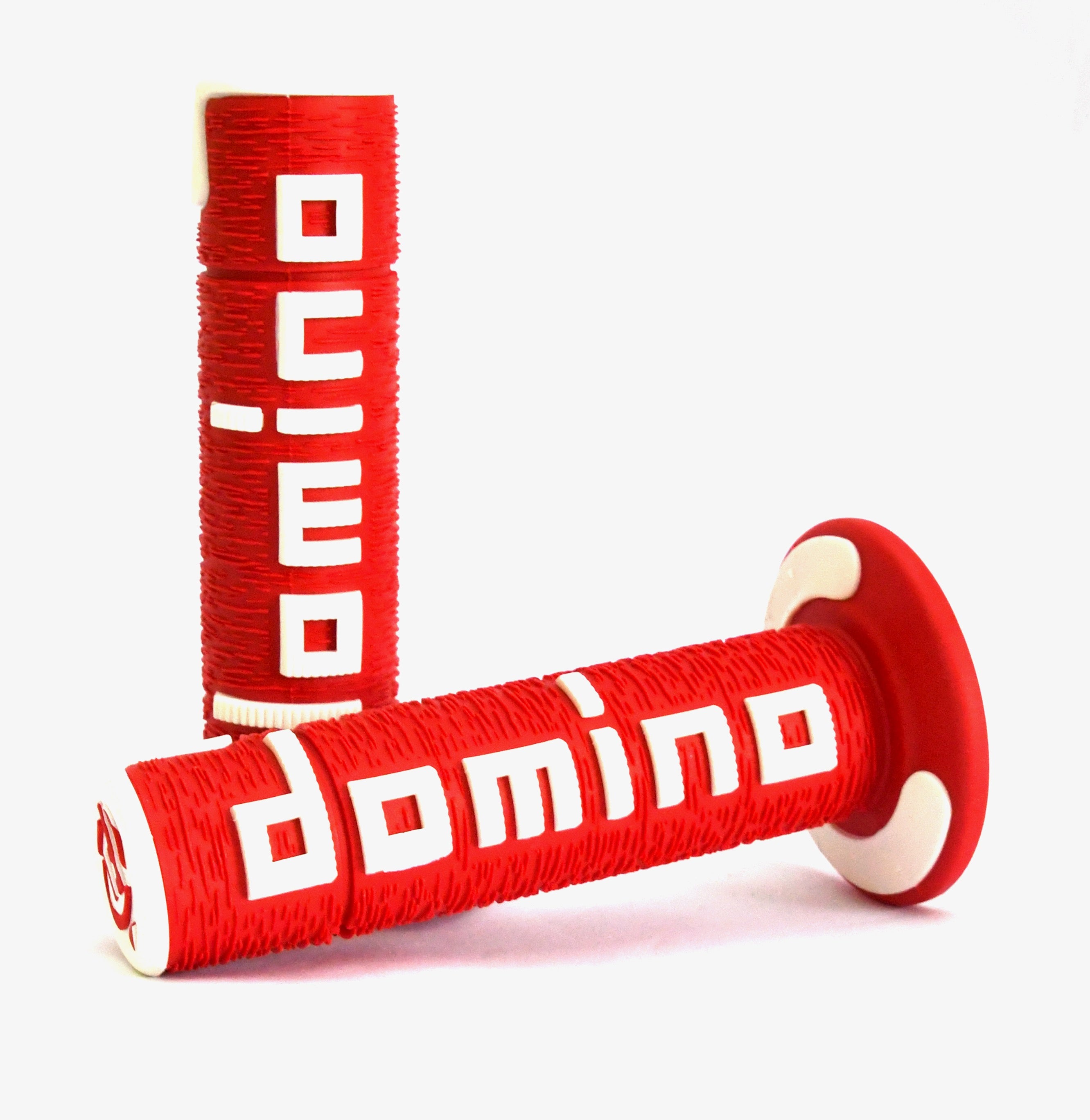 Buy red-white Domino A360 Dual Compound Off-Road Grips - Choice of Colour