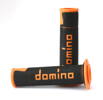 Buy black-orange Domino A450 Road Racing grips - Medium Soft - Choice of Colour