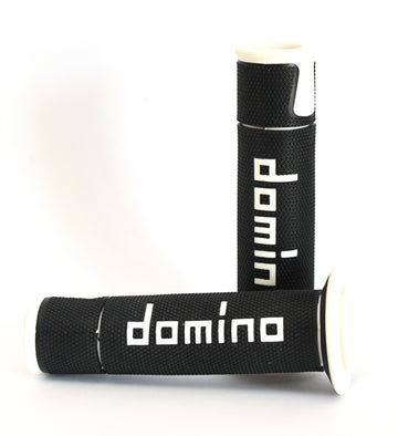 Buy black-and-white Domino A450 Road Racing grips - Medium Soft - Choice of Colour