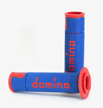 Buy blue-and-red Domino A450 Road Racing grips - Medium Soft - Choice of Colour