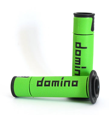 Buy green-and-black Domino A450 Road Racing grips - Medium Soft - Choice of Colour