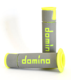 Buy grey-and-fluro Domino A450 Road Racing grips - Medium Soft - Choice of Colour