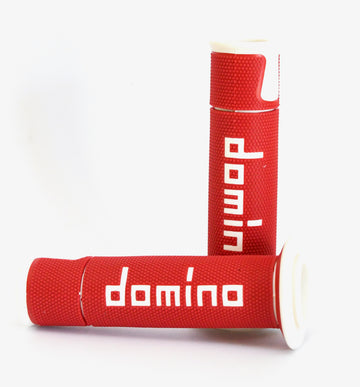 Buy red-and-white Domino A450 Road Racing grips - Medium Soft - Choice of Colour