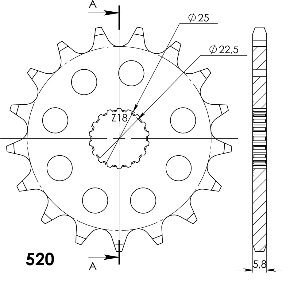 Supersprox Steel Front Sprocket CST-1185:17 - 0