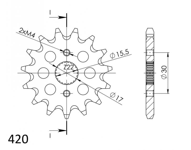 Supersprox Steel Front Sprocket CST-1256.15 - 0