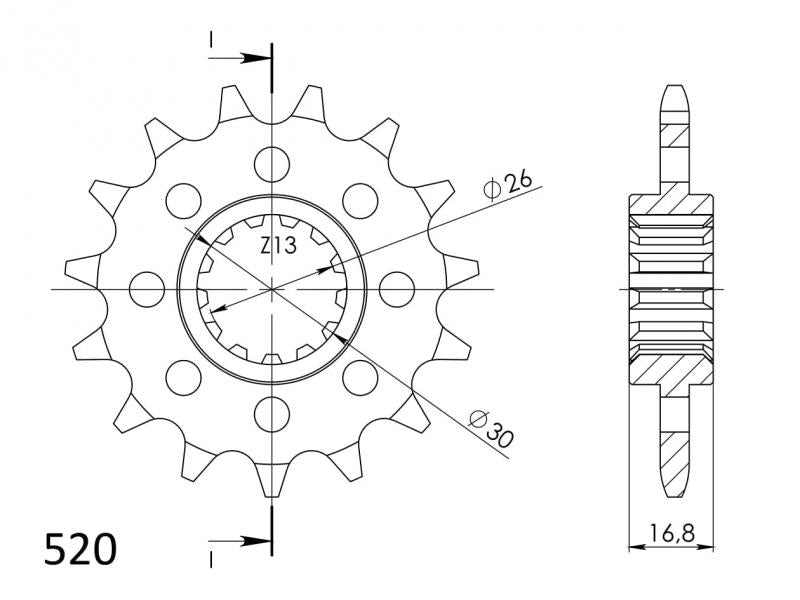 Supersprox Steel Front Sprocket CST-1269:15 - 520 Conversion - 0