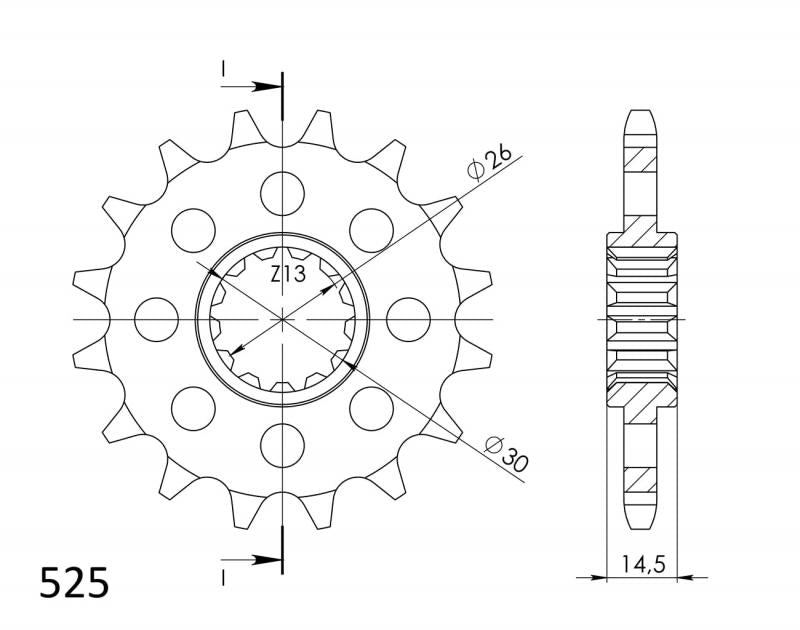 Supersprox Steel Front Sprocket CST-1332:15 - 0