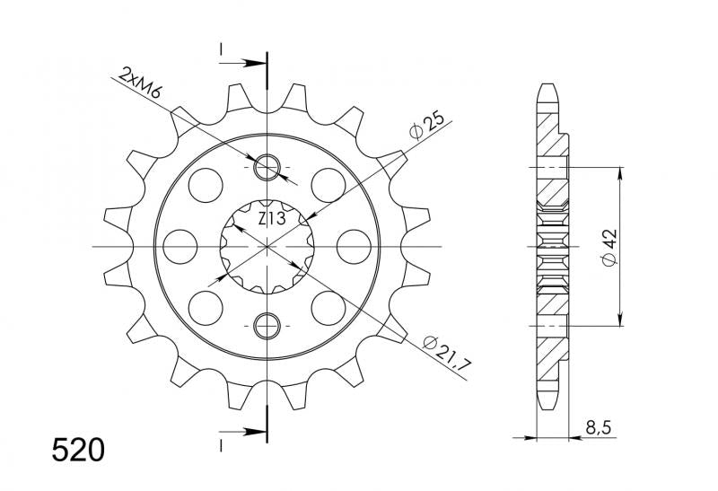 Supersprox Steel Front Sprocket CST-512:16 - 520 Conversion