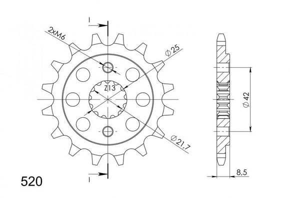 Supersprox Steel Front Sprocket CST-512:17 - 520 Conversion
