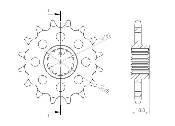 Supersprox Steel Front Sprocket CST-704:17