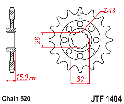 JT Front Steel Sprocket JTF1404 - Choose Your Gearing