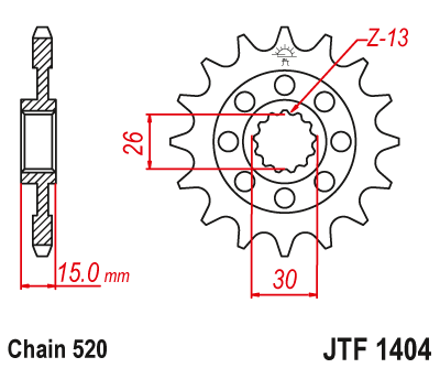 JT Front Steel Sprocket JTF1404.17 - 520 Conversion - Standard Gearing - 0