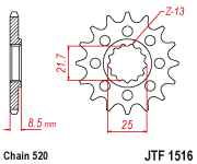 JT Front Steel Sprocket JTF1516.16 - 520 Conversion