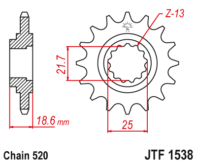 JT Front Steel Sprocket JTF1538.15