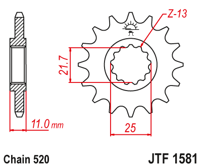 JT Front Steel Sprocket JTF1581.15