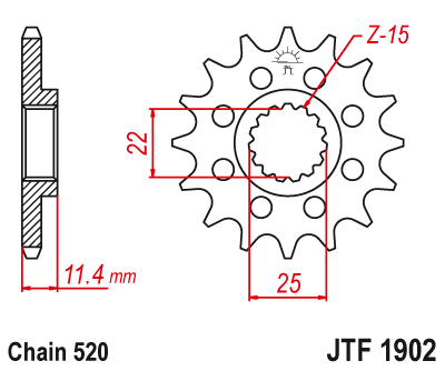 JT Steel Front Sprocket JTF1902.16