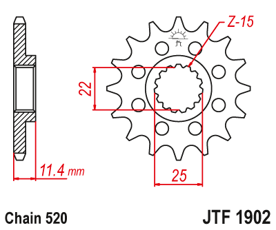 JT Steel Front Sprocket JTF1902.15