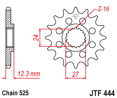 JT Steel Front Sprocket JTF444.17 - 0