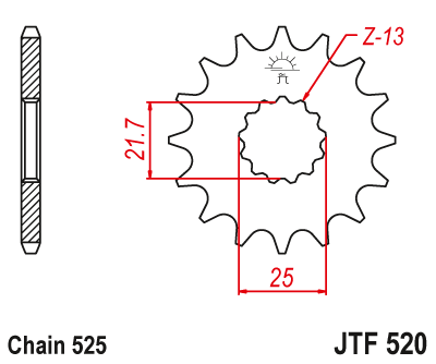 JT Steel Front Sprocket JTF520.16