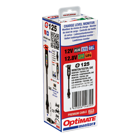 Optimate Charge Level Monitor - Suitable for Standard and Lithium Batteries O125