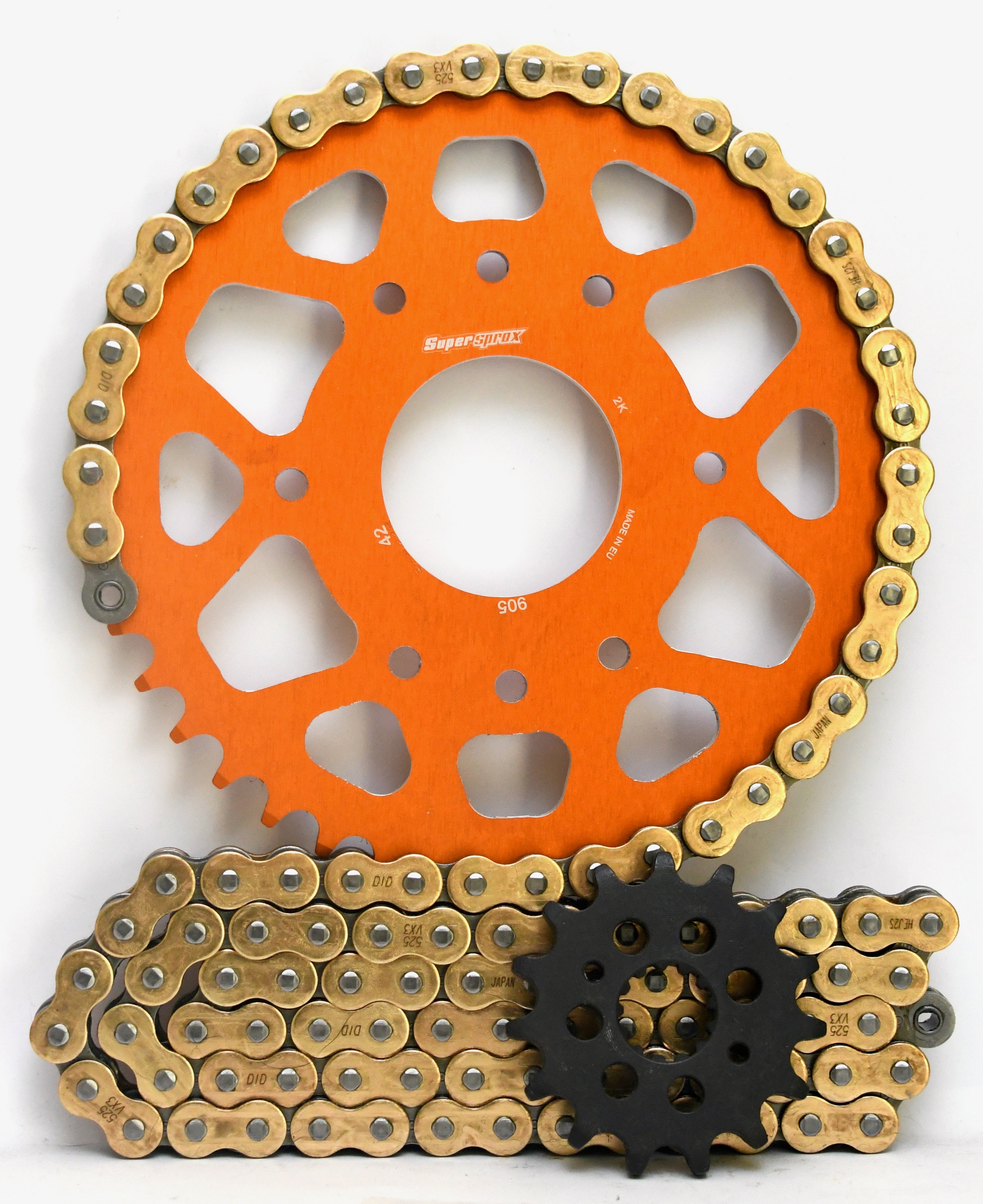 Supersprox Chain & Aluminium Sprocket Kit for KTM 200 RC and Duke - Standard Gearing