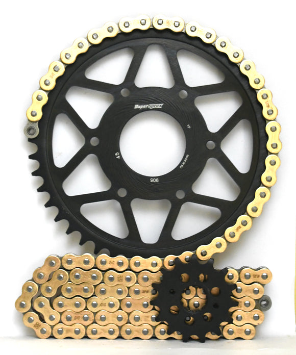 Supersprox Steel Edge Chain & Sprocket Kit for KTM 390 RC and Duke - Standard Gearing