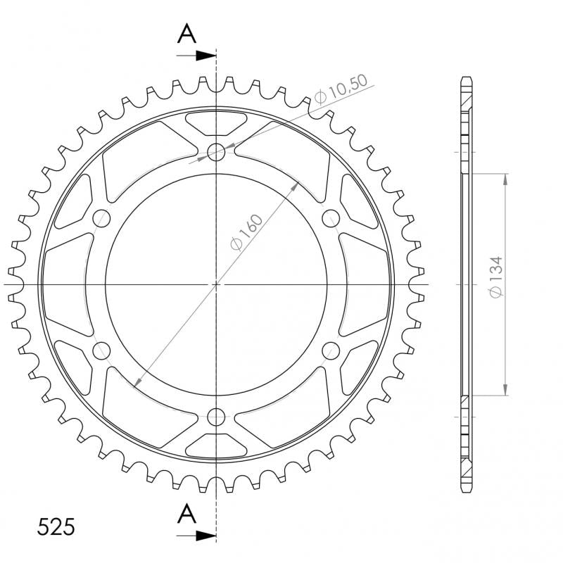 Supersprox Steel Rear Sprocket RFE-1307:48BLK - Black