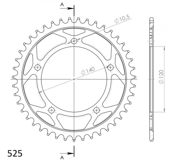 Supersprox Racing Steel Rear Sprocket RFE-1792:43-BLK