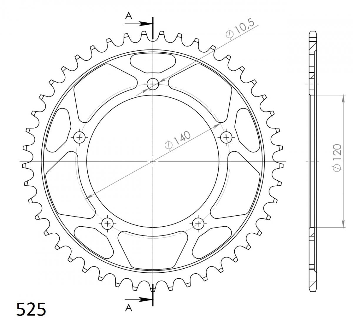 Supersprox Steel Rear Sprocket RFE-1792:45-BLK - 0