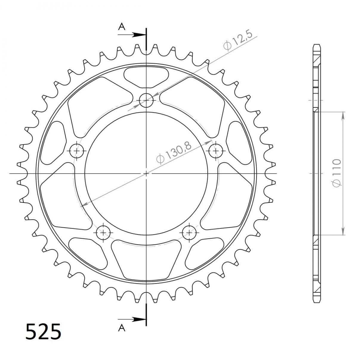 Supersprox Steel Rear Sprocket RFE-7:44-BLK