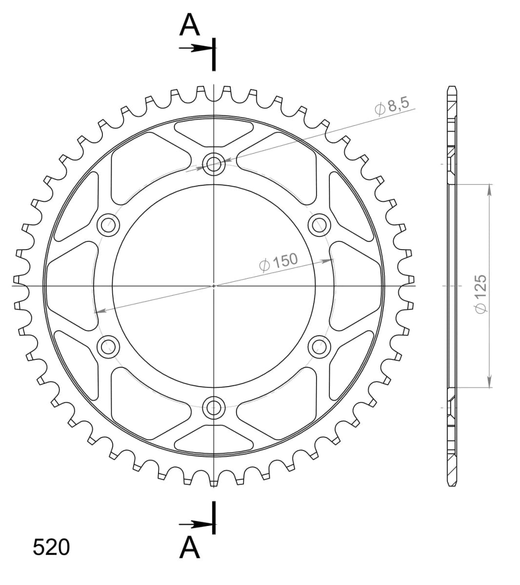 Supersprox Racing Steel Rear Sprocket RFE-990:45-BLK