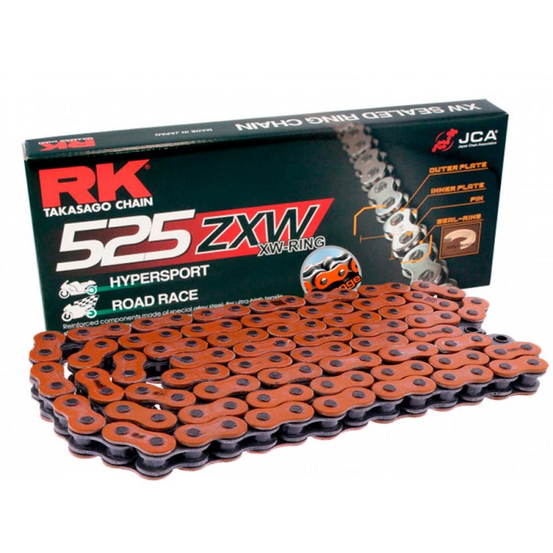 RK 525 ZXW XW-Ring Chain - Available in Gold, Black Line or Orange