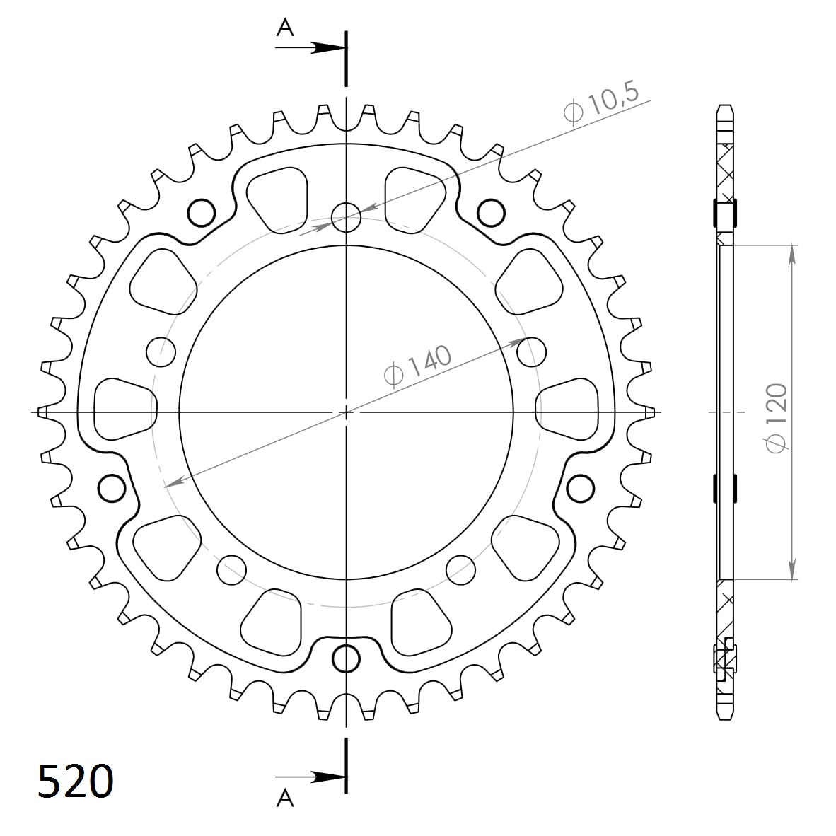 Supersprox Stealth Rear Sprocket RST-1793:42 - 520 Conversion