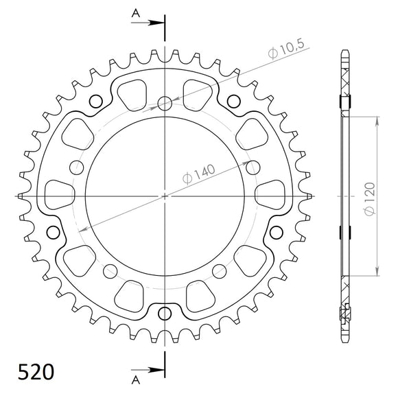 Supersprox Stealth Rear Sprocket RST-1793:42 - 520 Conversion