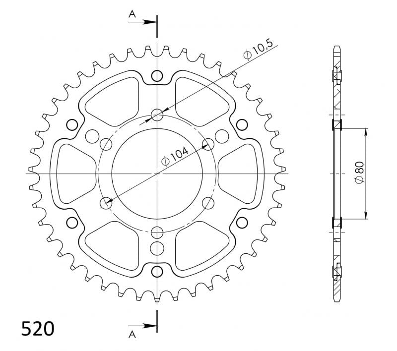 Supersprox Stealth Sprocket RST-478:43 - Standard