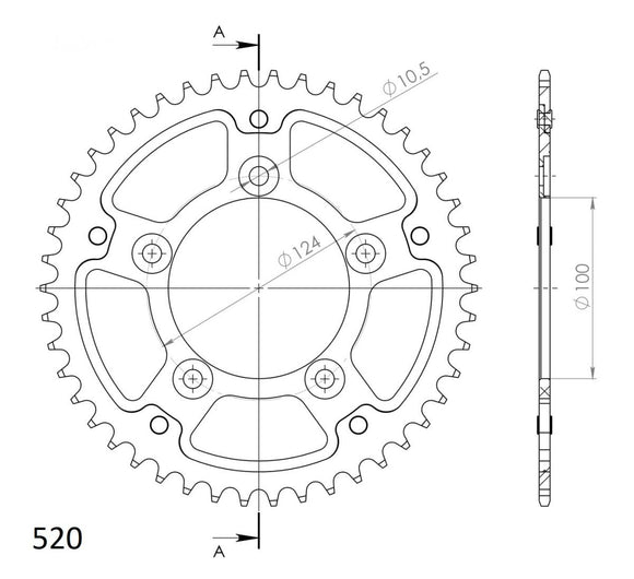 Supersprox Stealth Rear Sprocket RST-743:43 - Standard
