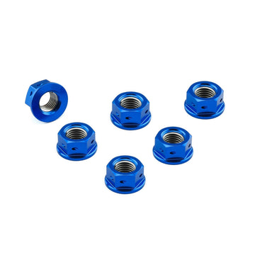 Buy blue Aluminium Pro-Bolt M10 Sprocket Nut 10mm x 1.25mm (6 Pack)