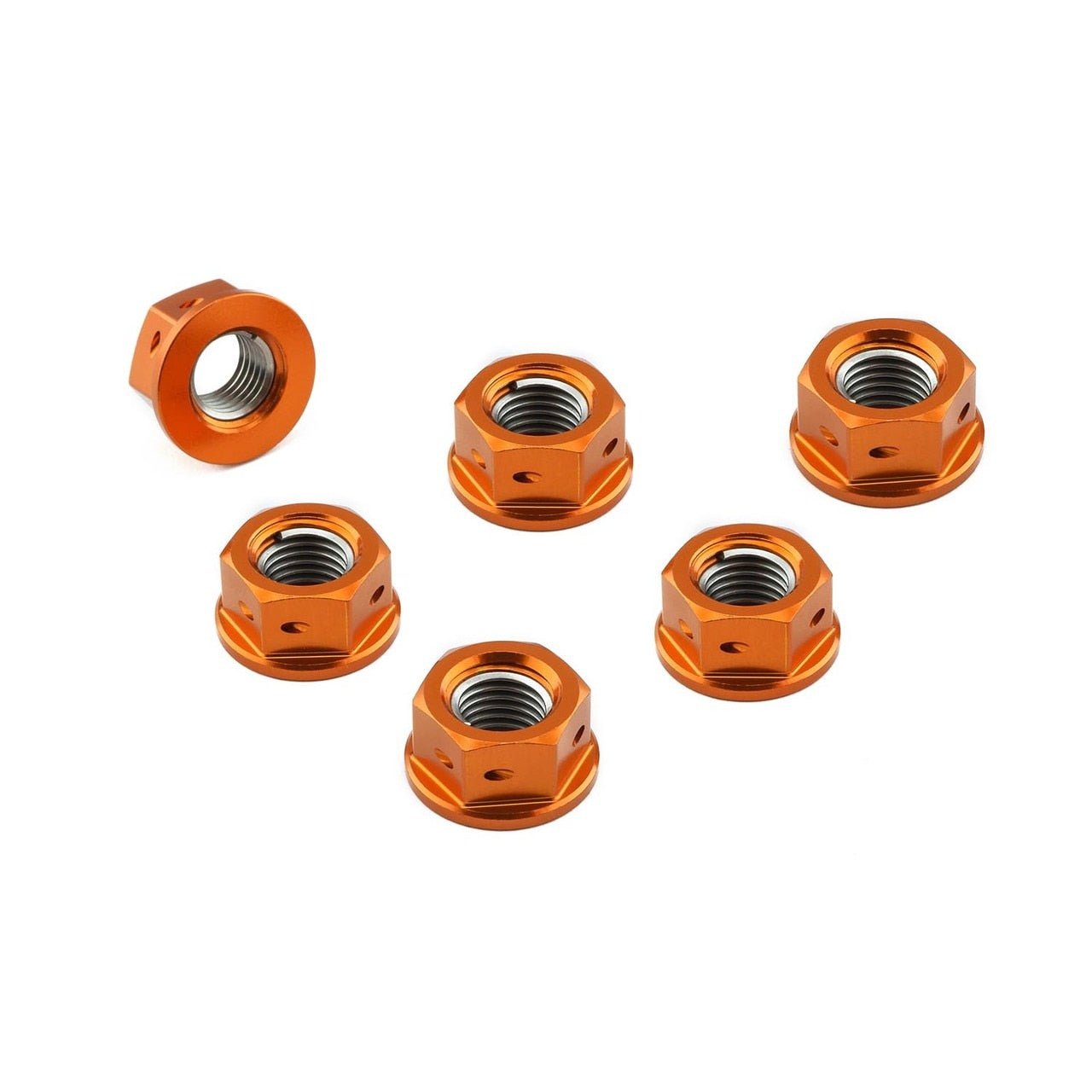 Buy orange Aluminium Pro-Bolt M10 Sprocket Nut 10mm x 1.25mm (6 Pack)
