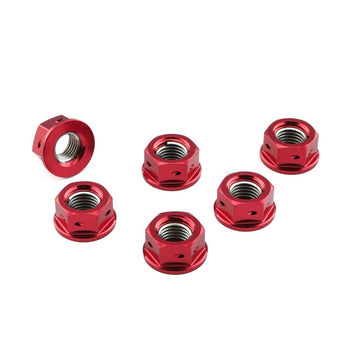 Buy red Aluminium Pro-Bolt M10 Sprocket Nut 10mm x 1.25mm (6 Pack)