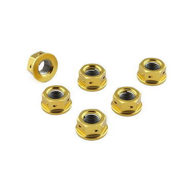 Buy gold Aluminium Pro-Bolt M10 Sprocket Nut 10mm x 1.25mm (6 Pack)