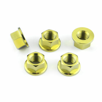 Buy gold Pro-Bolt M10 Titanium Sprocket Nut 10mm x 1.25mm (5 Pack)