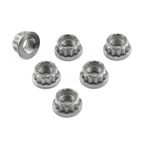 Bi-Hex Lock Titanium Pro-Bolt M10 Sprocket Nut 10mm x 1.25mm (6 Pack)