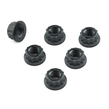 Buy black Bi-Hex Lock Titanium Pro-Bolt M10 Sprocket Nut 10mm x 1.25mm (6 Pack)
