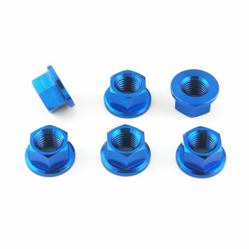 Buy blue Titanium Pro-Bolt M10 Sprocket Nut 10mm x 1.25mm (6 Pack)