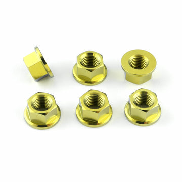 Buy gold Titanium Pro-Bolt M10 Sprocket Nut 10mm x 1.25mm (6 Pack)