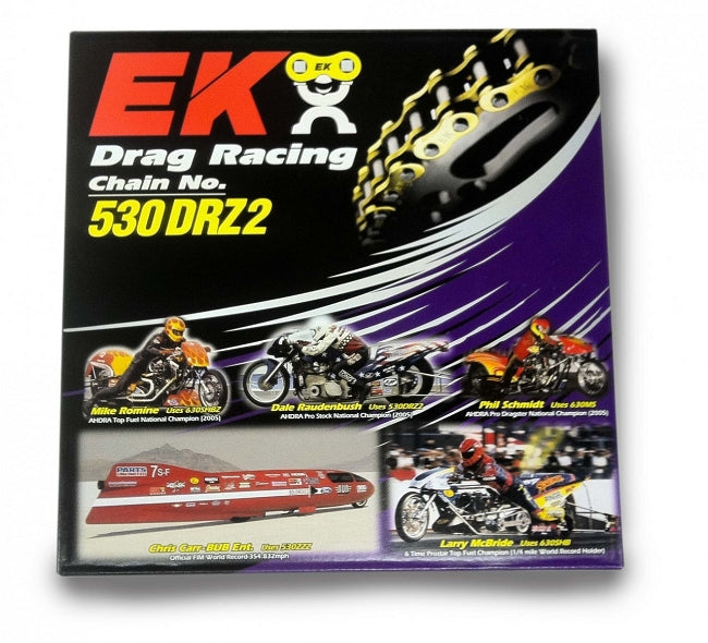EK 530 DRZ2 Drag Racing Chain Link - Clip or Rivet